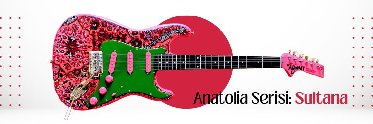Anatolia serisi Sultana, kilim desenli el yapımı elektro gitar